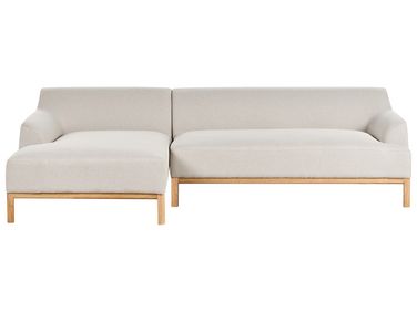 Canapé d'angle 3 places SOSJO Tissu Beige clair Côté droit