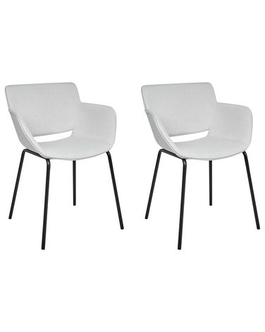 Set van 2 eetkamerstoelen AXTEL Stof Lichtgrijs