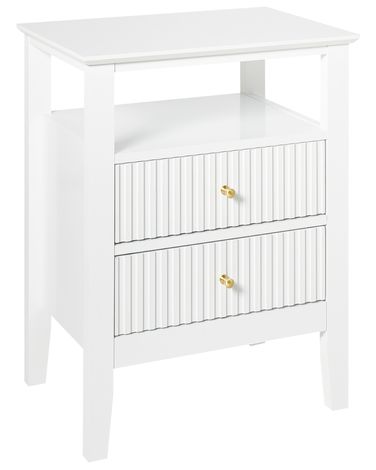 2 Drawer Bedside Table ASSISI White