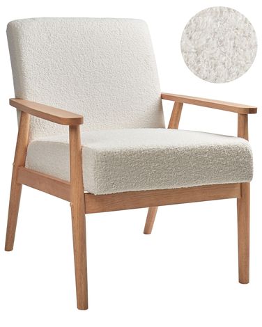 Fauteuil ESRUM Bouclé Marron clair/blanc
