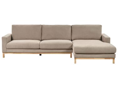 Canapé d'angle 4 places SIGGARD Tissu Taupe Côté gauche