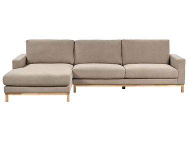 Canapé d'angle 4 places SIGGARD Tissu Taupe Côté droit