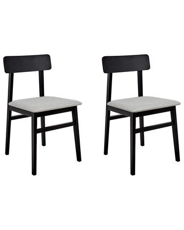 Set van 2 eetkamerstoelen STACY Hout Lichtgrijs