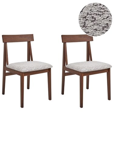 Set van 2 eetkamerstoelen ISLE Hout Bruin/grijs