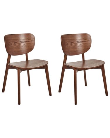 Set van 2 eetkamerstoelen OVERLY Hout Bruin