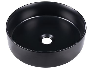 Countertop Basin CALIG ⌀ 360 mm Ceramic Black