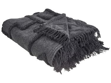 Plaid CHACK Katoen 220 x 240 cm Donkergrijs