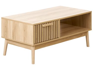 Coffee Table LYNWOOD Light Brown with Storage