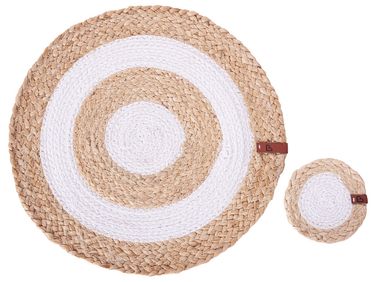 Ensemble sets de table et sous-verres TUMERIC Jute Naturel