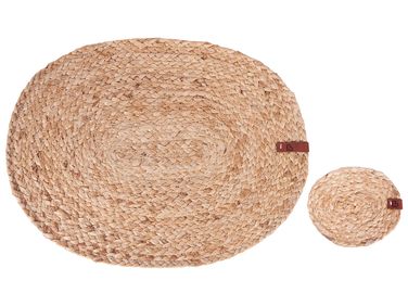 12 Piece Placemats and Coasters Set BUSHYLARK Jute Natural