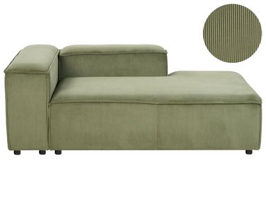 Chaise longue côté gauche ARDAL Velours côtelé Vert