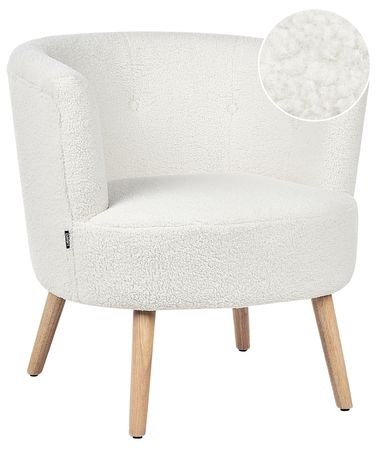 Fauteuil ODENZEN Bouclé Wit