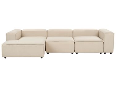 Canapé d'angle modulable 4 places ARDAL Tissu Beige Côté droit