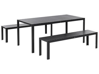 Garden Dining Set with Benches 6 Seater NARDO Black
