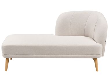 Rechtszijdige chaise longue TANLAY Stof Lichtbeige