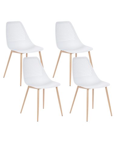 Set van 4 eetkamerstoelen HAZELTON Wit