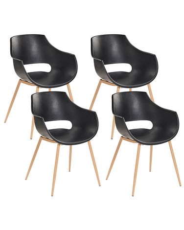 Set van 4 eetkamerstoelen MILLERS Zwart
