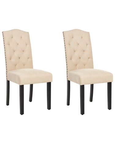 Set van 2 eetkamerstoelen SHIRLEY Stof Beige