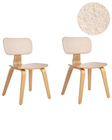 Set van 2 eetkamerstoelen LUCINDA Hout Lichtbruin