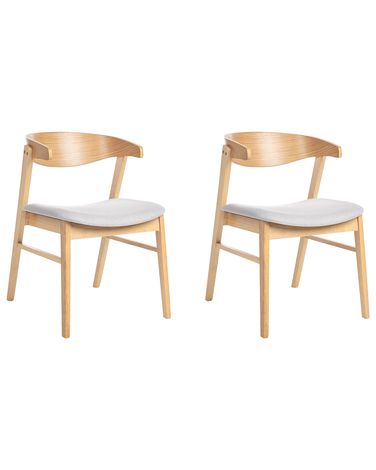 Set van 2 eetkamerstoelen LILLY Stof Lichtbruin/grijs