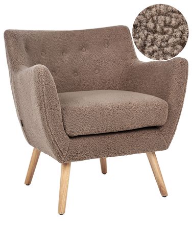 Fauteuil DRAMMEN Bouclé Bruin