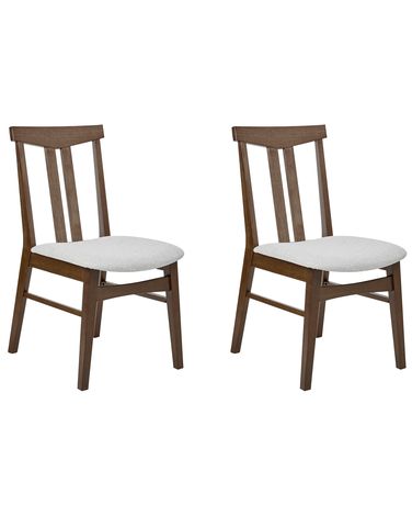 Set van 2 eetkamerstoelen AVALON Hout Lichtgrijs