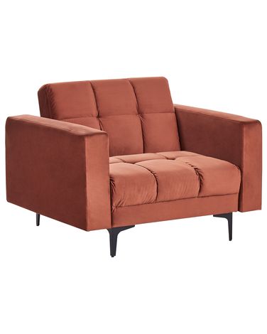 Fauteuil ALNES Velours Rouge clair