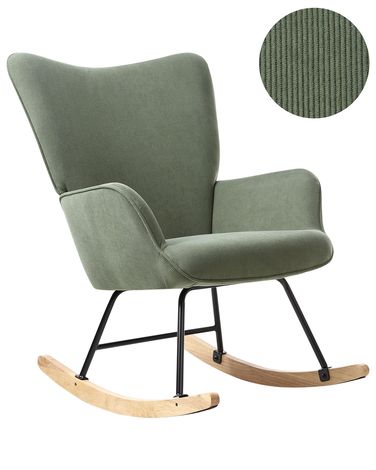 Fauteuil à bascule ARSET Velours côtelé Vert foncé