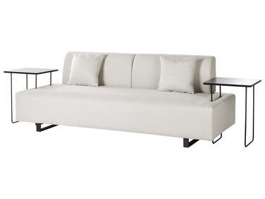 Canapé 3 places SOKNA Tissu Beige clair avec tables
