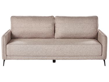 Sofa Bed 3 Seater HEMING Fabric Light Brown