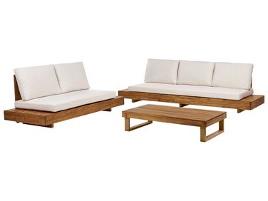 Ensemble de salon de jardin avec table 5 places MARETTIMO Bois d'acacia certifié Marron