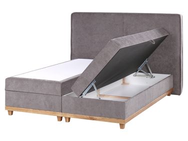 Boxspring met opbergruimte Stof DYNASTY 160 x 200 cm Taupe