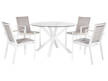 Garden Dining Set 4 Seater MALETTO/BUSSETO Metal White