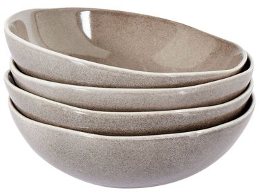 Set van 4 diepe borden COSTMARY Steengoed Grijs