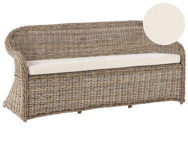 Tuinbank met zitkussen SUSUA 189 cm Rotan Natuurlijk
