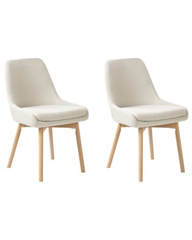 Set van 2 eetkamerstoelen MELFORT Stof Gebroken wit