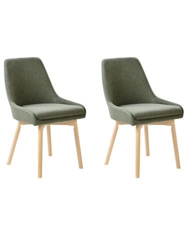 Set van 2 eetkamerstoelen MELFORT Stof Donkergroen