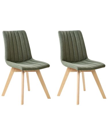 Set van 2 eetkamerstoelen CALGARY Stof Donkergroen