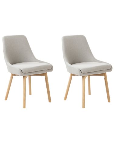 Set van 2 eetkamerstoelen MELFORT Stof Lichtgrijs