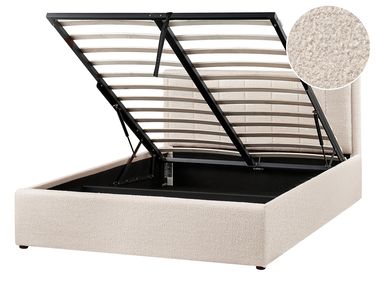 Ottoman Bed Boucle MONTLAUR 140 x 200 cm (EU Double) Beige