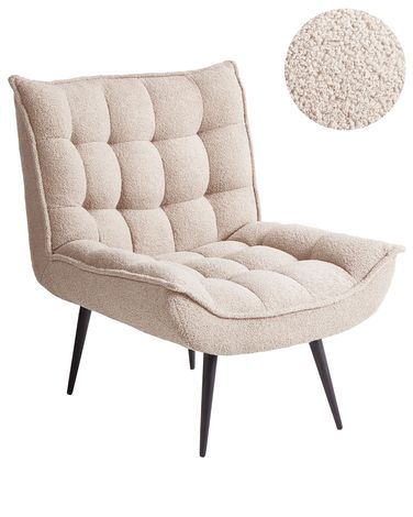 Fauteuil ALVESTA Bouclé Beige