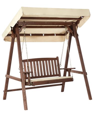 Balancelle de jardin CAVIOLA Bois d’épicéa Marron foncé