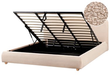 Ottoman Bed Boucle BLAGNAC 180 x 200 cm (EU Super King) Beige