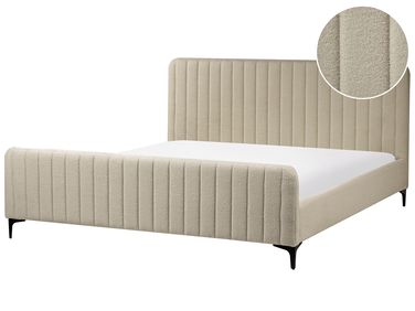 Bed Boucle LUNAN 180 x 200 cm (EU Super King) Beige