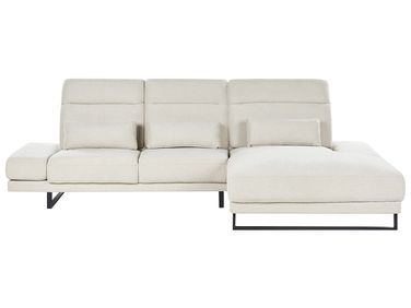 Canapé d'angle 4 places IKAST Tissu Beige clair Côté gauche