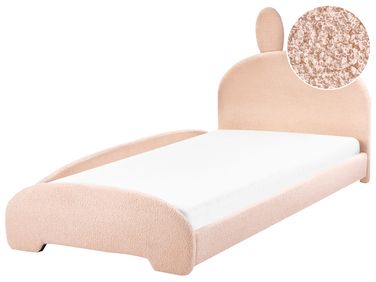 Kinderbed Konijn Bouclé PERROS 90 x 200 cm Beige