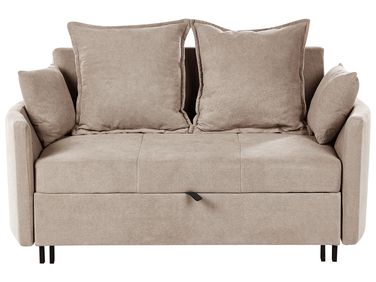 Sofa Bed 2 Seater HOVIN Fabric Taupe