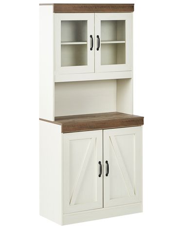 Glazen vitrinekast KALBARRI 80 cm Bruin/wit