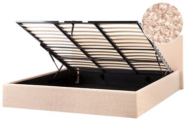 Bed met opbergruimte Bouclé ORBEY 180 x 200 cm Beige