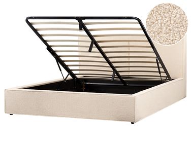 Ottoman Bed Boucle MOISSAC 180 x 200 cm (EU Super King) Beige